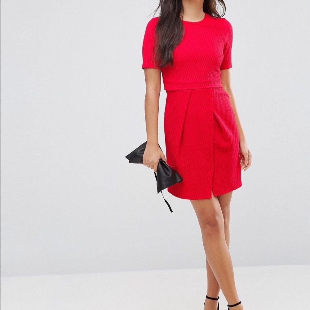 ASOS Double Layer Textured Mini Wiggle Dress